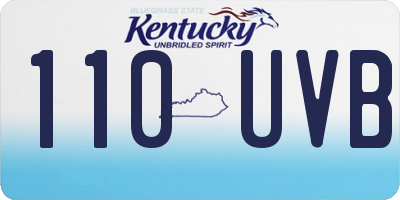 KY license plate 110UVB