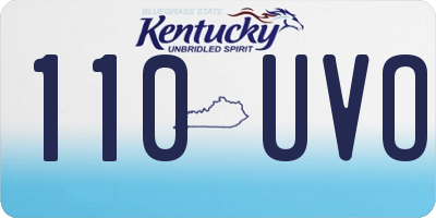 KY license plate 110UVO