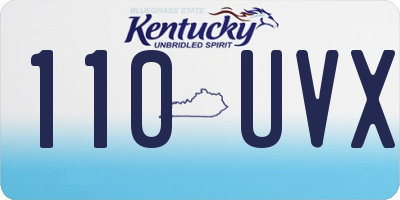 KY license plate 110UVX