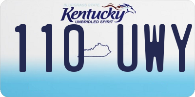 KY license plate 110UWY