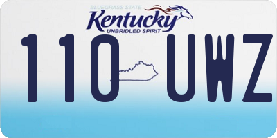 KY license plate 110UWZ