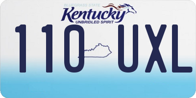 KY license plate 110UXL