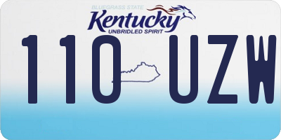 KY license plate 110UZW