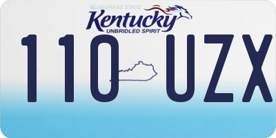 KY license plate 110UZX