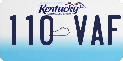 KY license plate 110VAF