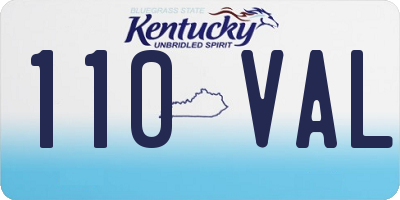 KY license plate 110VAL