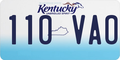 KY license plate 110VAO