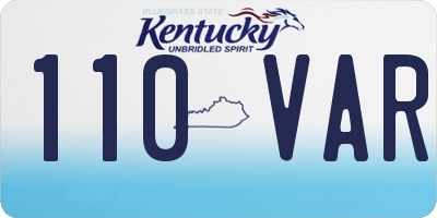 KY license plate 110VAR
