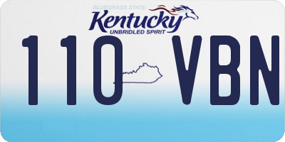 KY license plate 110VBN