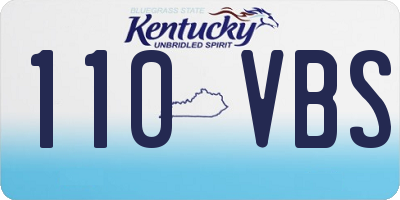KY license plate 110VBS