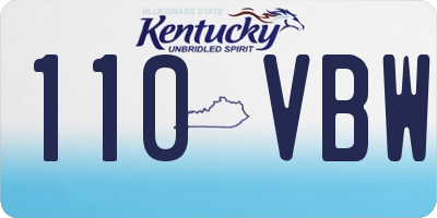 KY license plate 110VBW