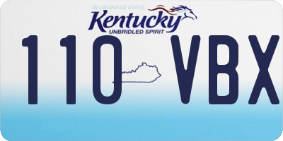 KY license plate 110VBX