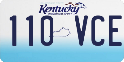 KY license plate 110VCE
