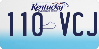 KY license plate 110VCJ