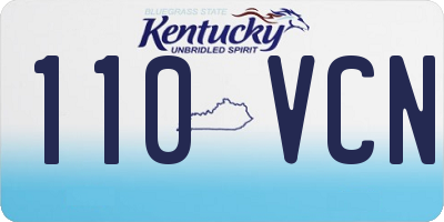 KY license plate 110VCN