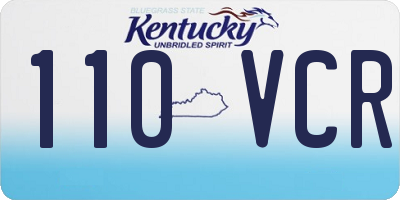 KY license plate 110VCR