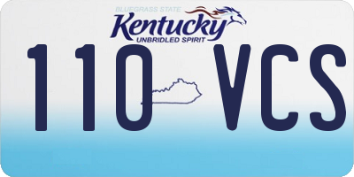KY license plate 110VCS