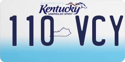 KY license plate 110VCY