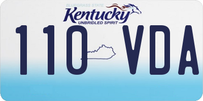 KY license plate 110VDA