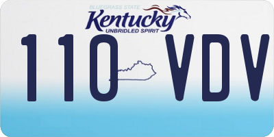 KY license plate 110VDV