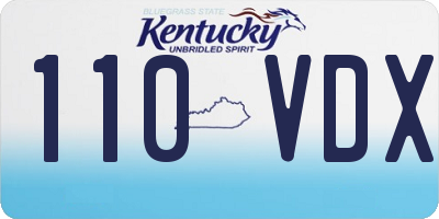 KY license plate 110VDX