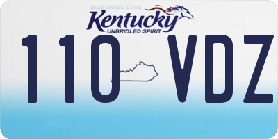 KY license plate 110VDZ