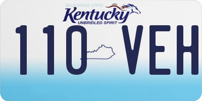 KY license plate 110VEH