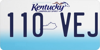 KY license plate 110VEJ