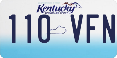 KY license plate 110VFN