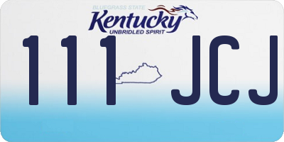 KY license plate 111JCJ