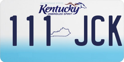 KY license plate 111JCK