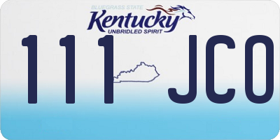 KY license plate 111JCO