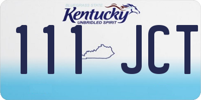 KY license plate 111JCT