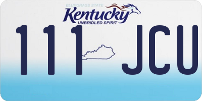 KY license plate 111JCU