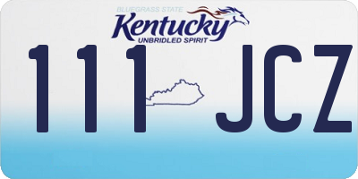 KY license plate 111JCZ