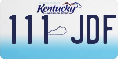 KY license plate 111JDF