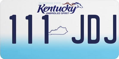 KY license plate 111JDJ