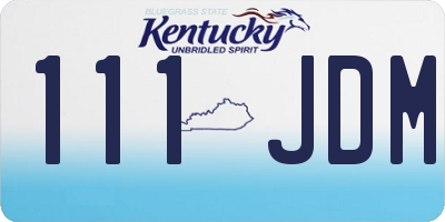 KY license plate 111JDM