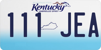 KY license plate 111JEA