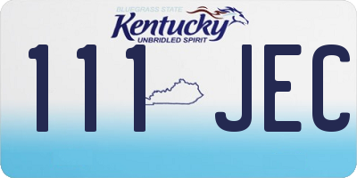 KY license plate 111JEC