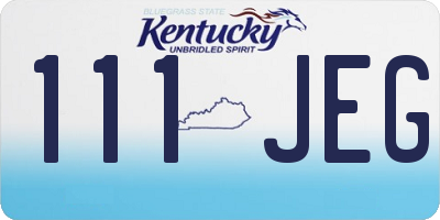 KY license plate 111JEG