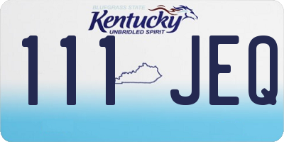 KY license plate 111JEQ
