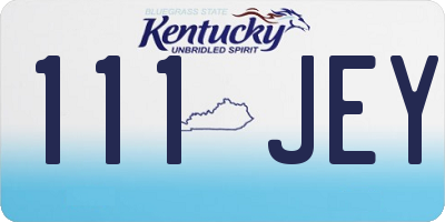KY license plate 111JEY