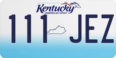 KY license plate 111JEZ