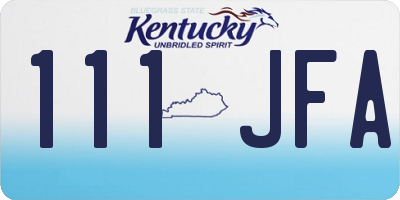 KY license plate 111JFA