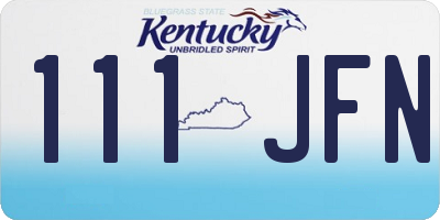 KY license plate 111JFN