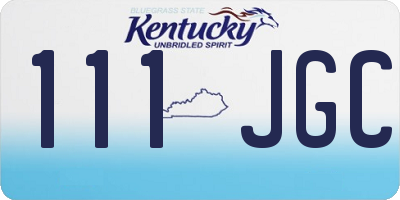 KY license plate 111JGC