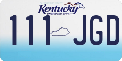 KY license plate 111JGD