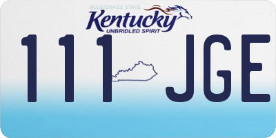 KY license plate 111JGE