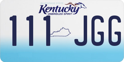 KY license plate 111JGG